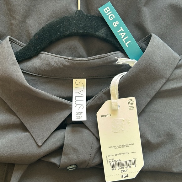 Stylus Black Dress Shirt Size 2XLT New Business Casual or Formal  Button Down - Picture 5 of 6